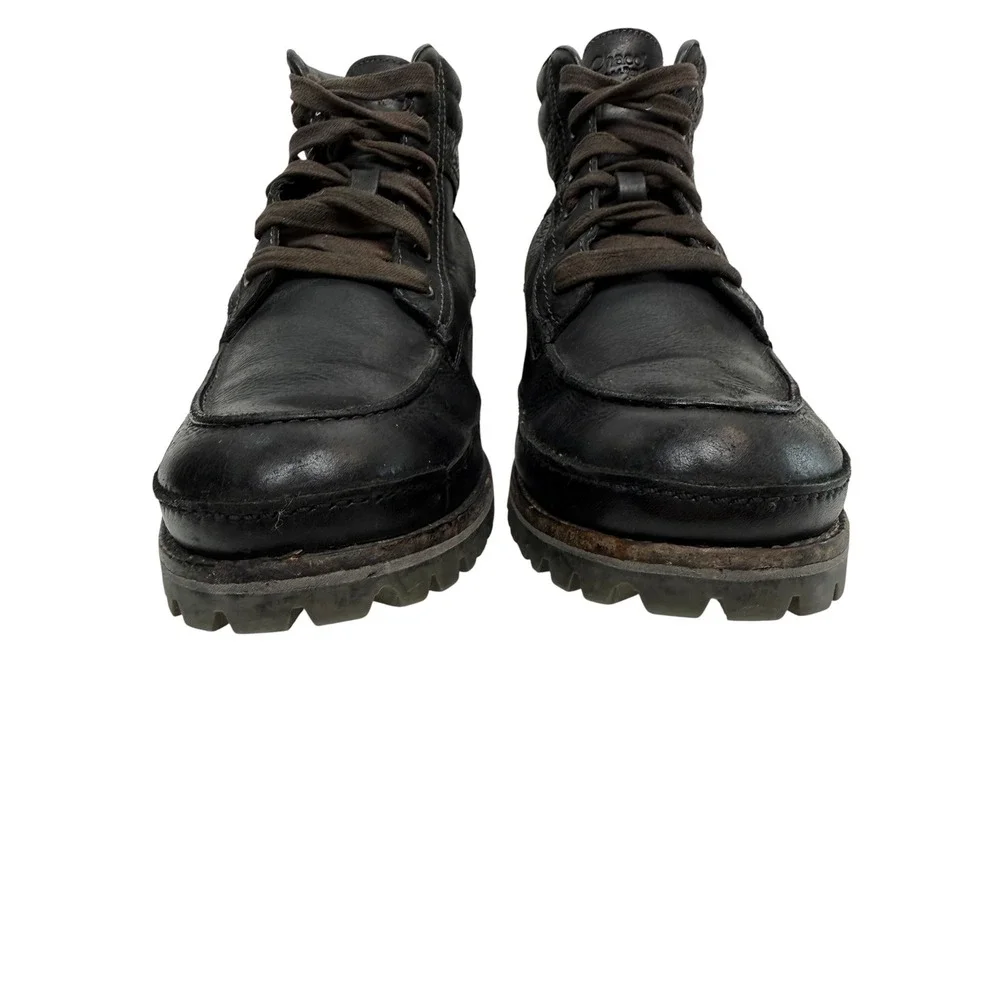 Chaco Yonder Moc Toe Ankle Hiking Boots Mens Black Leather Size 10